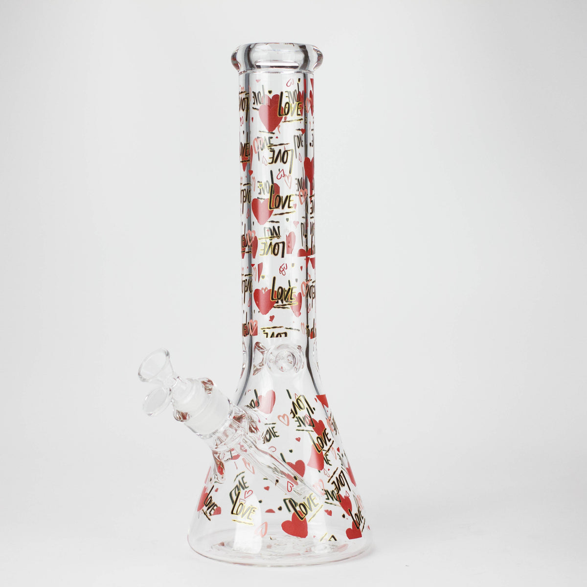 14" Love Design 7mm Thick Heavy Duty Glass Beaker Bong