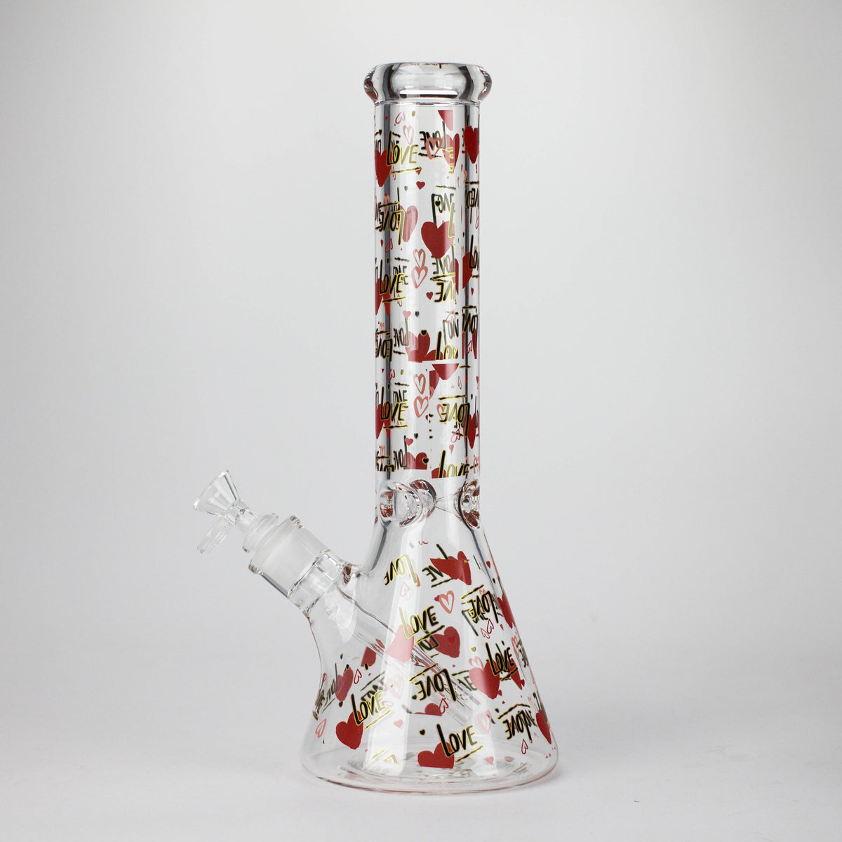 14" Love Design 7mm Thick Heavy Duty Glass Beaker Bong