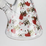 14" Love Design 7mm Thick Heavy Duty Glass Beaker Bong