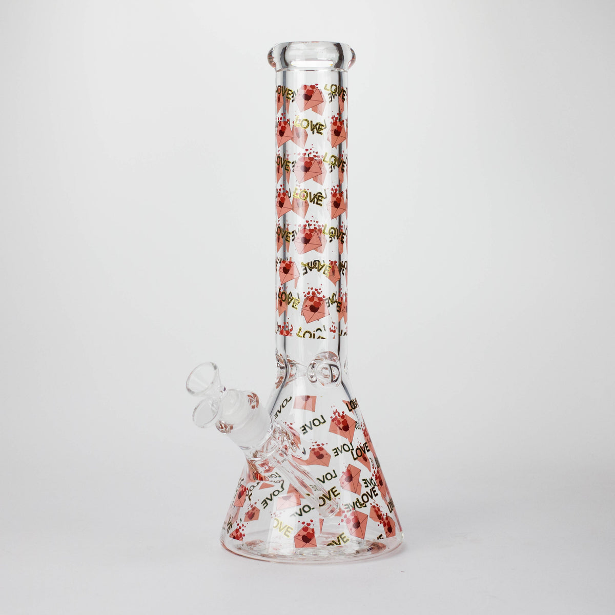 14" Love Design 7mm Thick Heavy Duty Glass Beaker Bong