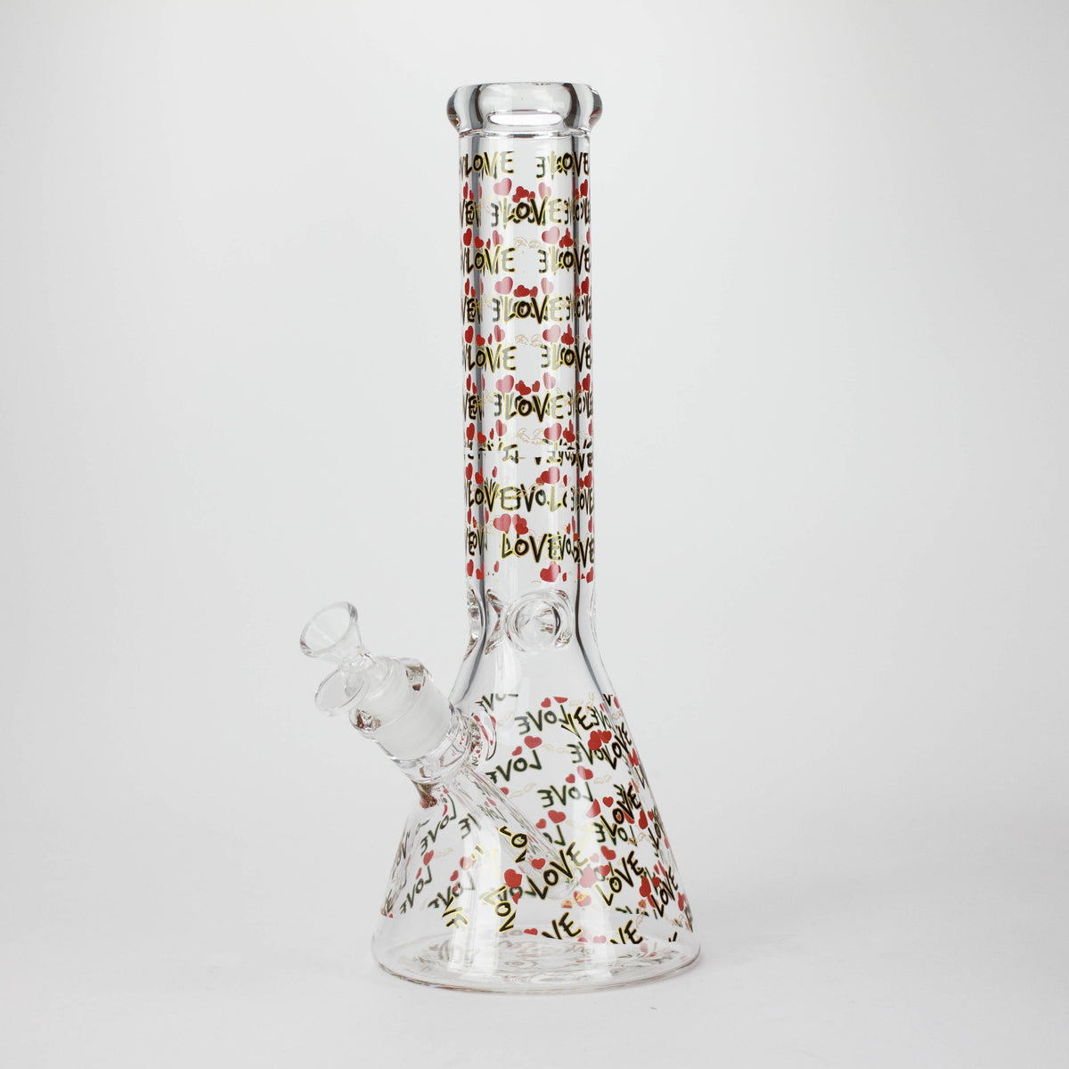 14" Love Design 7mm Thick Heavy Duty Glass Beaker Bong