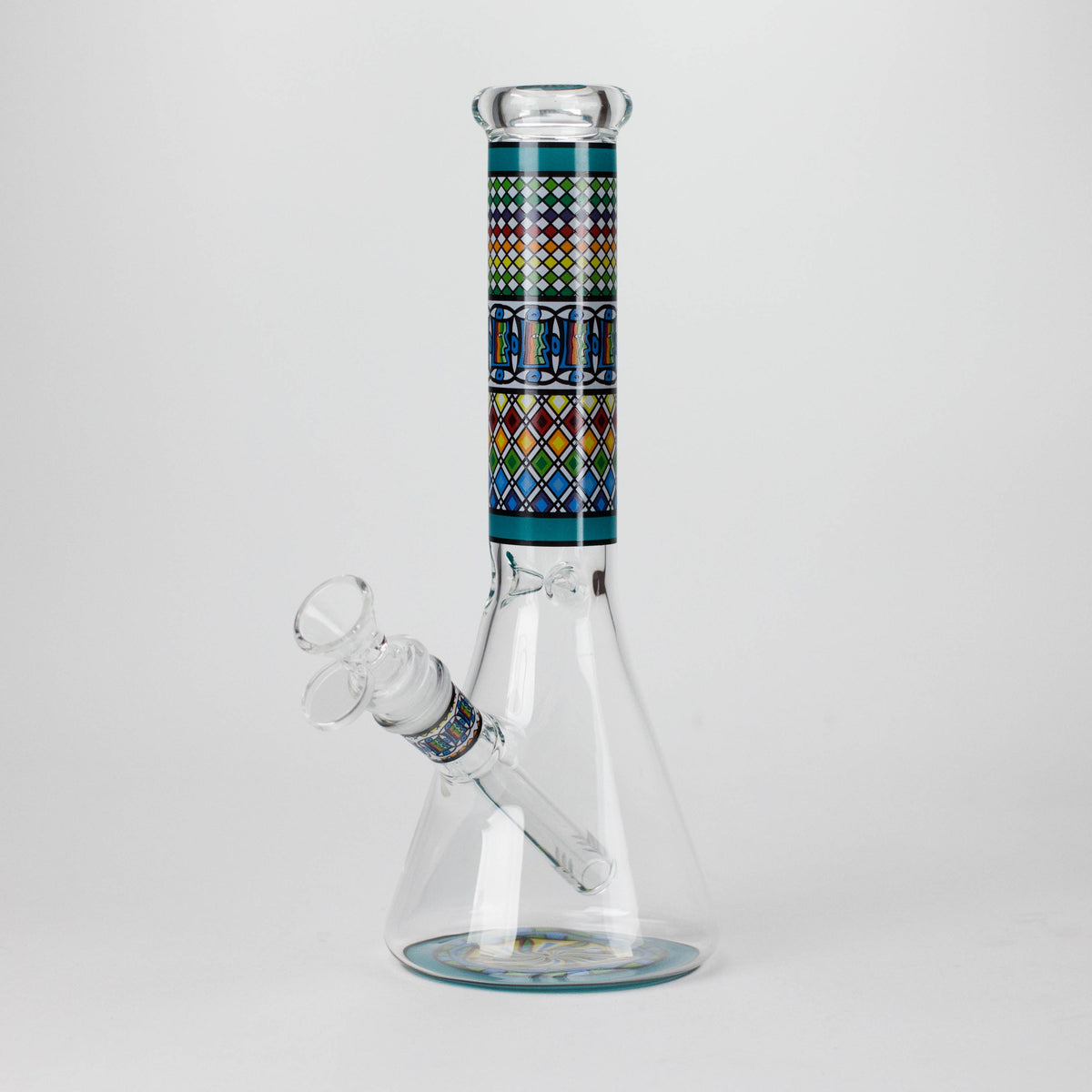 10" Prism Mosaic Design Glass Beaker Bong