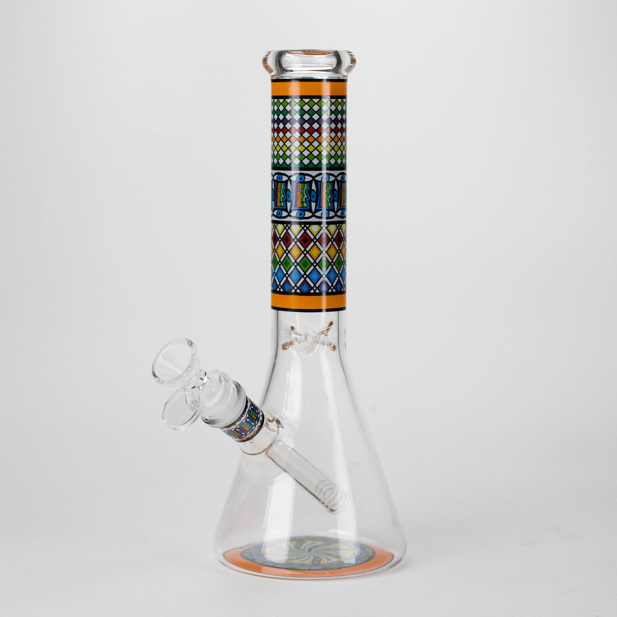 10" Prism Mosaic Design Glass Beaker Bong