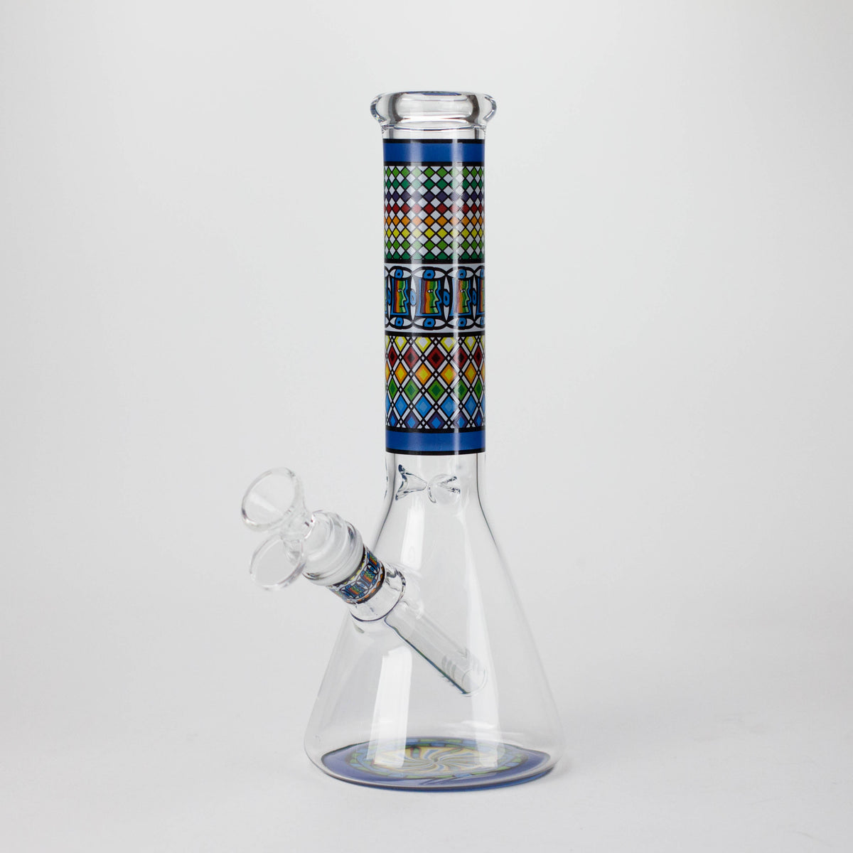 10" Prism Mosaic Design Glass Beaker Bong