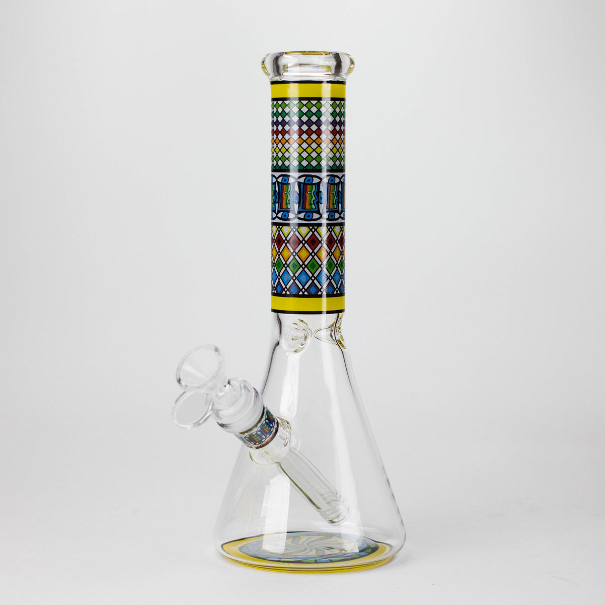 10" Prism Mosaic Design Glass Beaker Bong