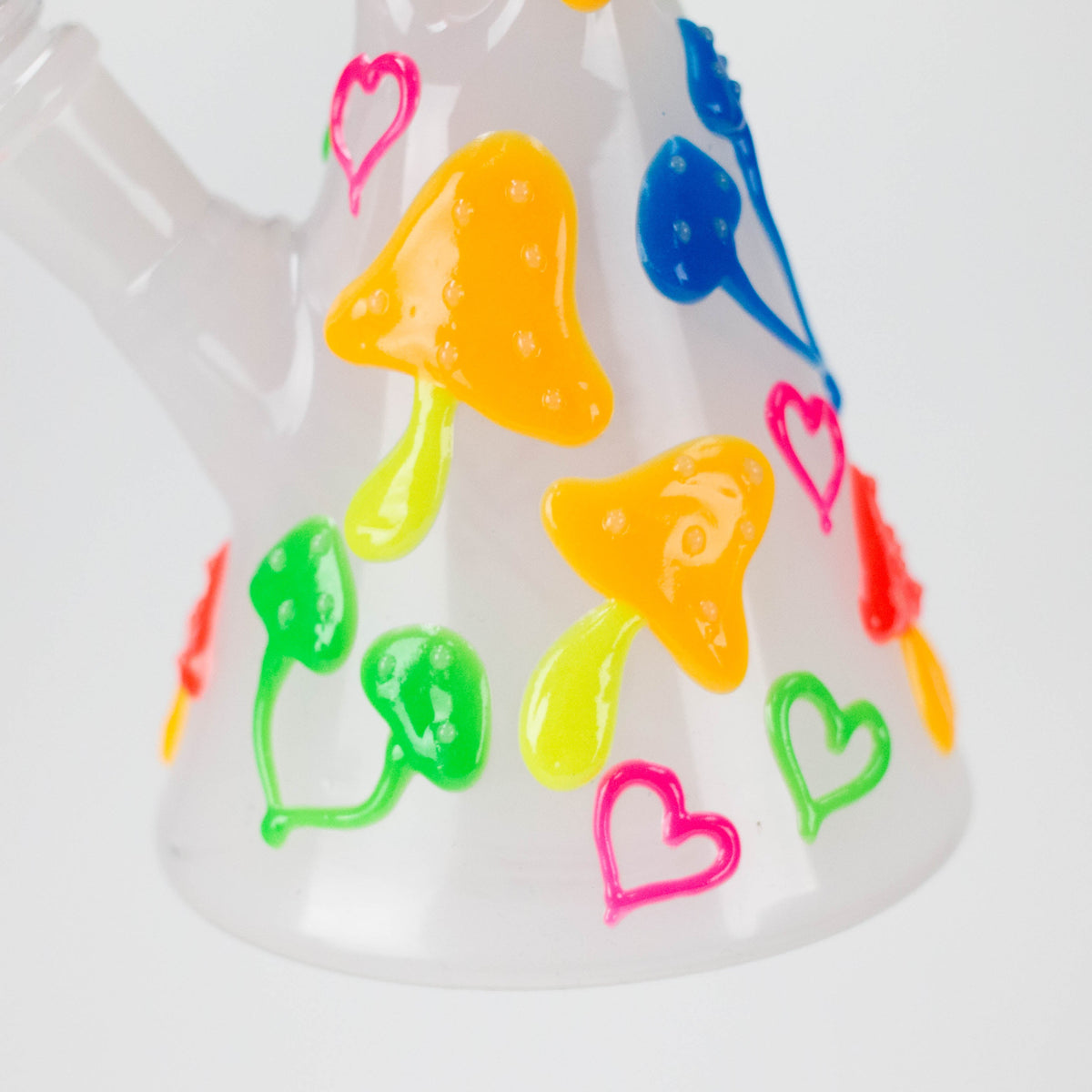 10" 3D Love Mushroom Design Glass Beaker Bong Glass Bong 777 Smoke