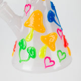 10" 3D Love Mushroom Design Glass Beaker Bong Glass Bong 777 Smoke