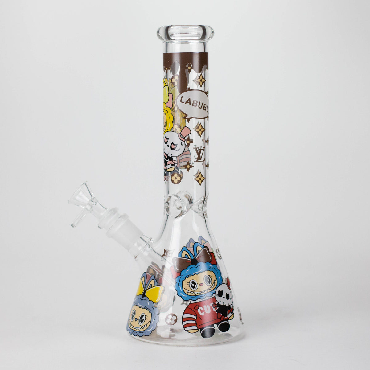 10" Lovely Cartoon Design Glass Beaker Bong