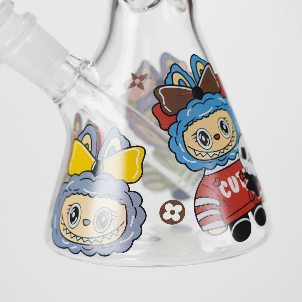 10" Lovely Cartoon Design Glass Beaker Bong
