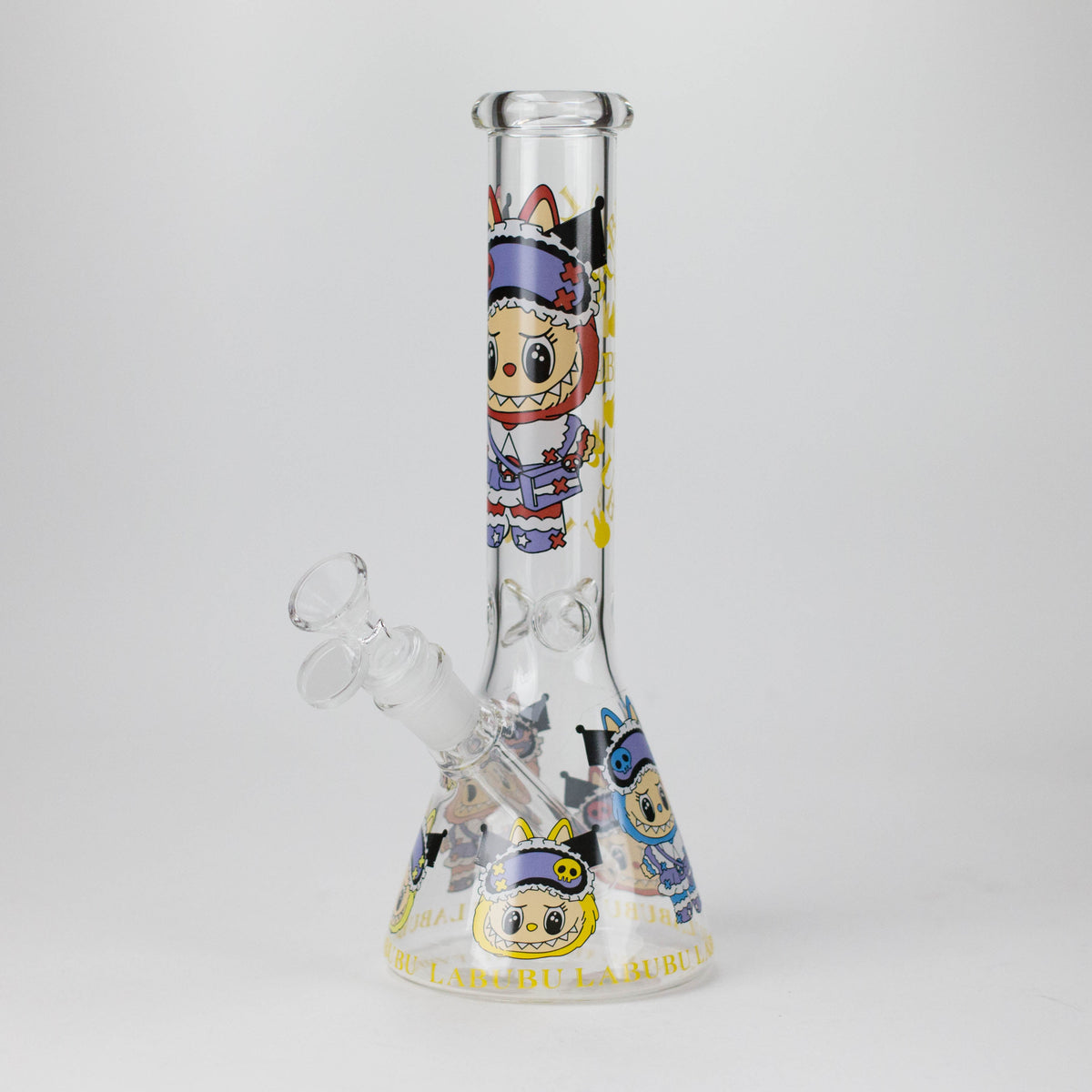 10" Lovely Cartoon Design Glass Beaker Bong