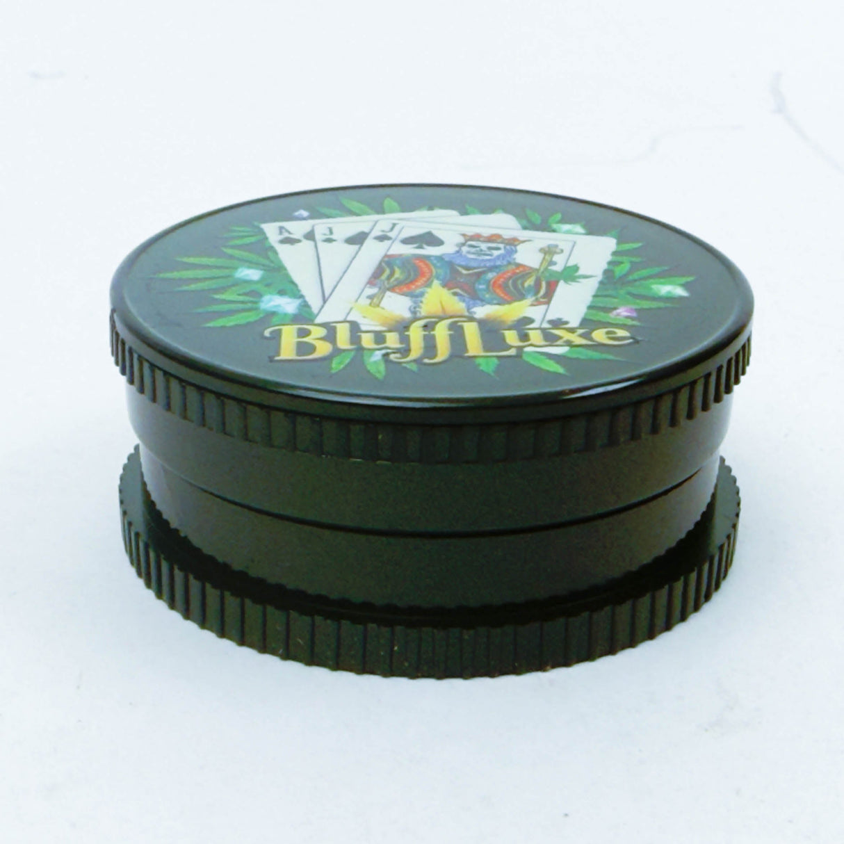 2.5" Poker Design Acrylic Grinder – 3-Layer (Box of 12) Display Pack 777 Smoke