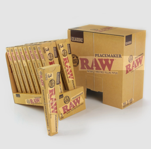 RAW | Classicc Pre-Rolled PEACEMAKER CONES (Box of 16 Display) Pre-rolled Cone (Display Pack) NIBO Distribution
