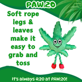 MJ the Marijuana Leaf - Squeaky Dog Toy - Shelf-Sitter Plushie - 13" For Pet PAW20