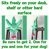 MJ the Marijuana Leaf - Squeaky Dog Toy - Shelf-Sitter Plushie - 13" For Pet PAW20