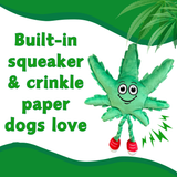 MJ the Marijuana Leaf - Squeaky Dog Toy - Shelf-Sitter Plushie - 13" For Pet PAW20