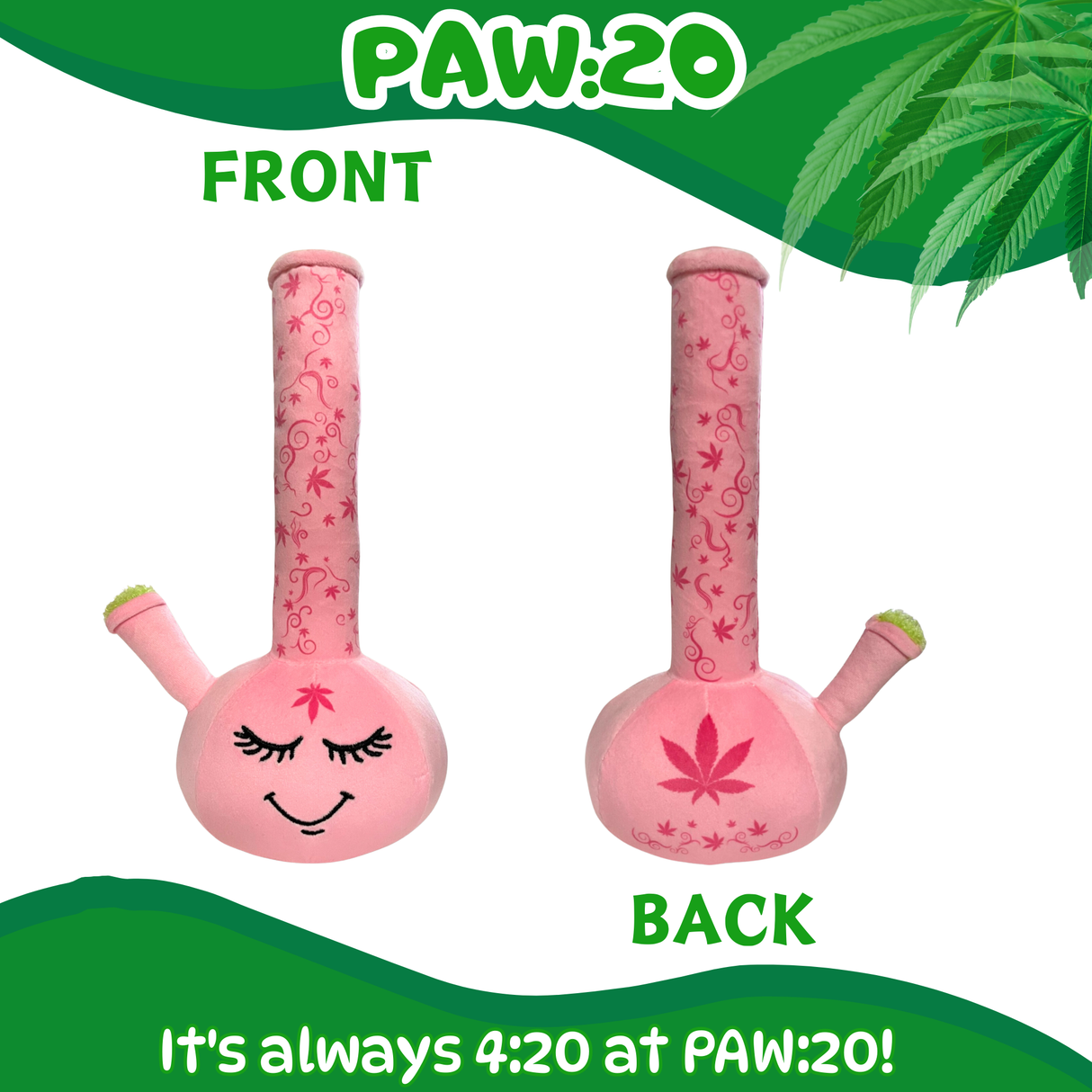 Harmony Bong - Parody Plush Squeaky Dog Toy - 10" For Pet PAW20