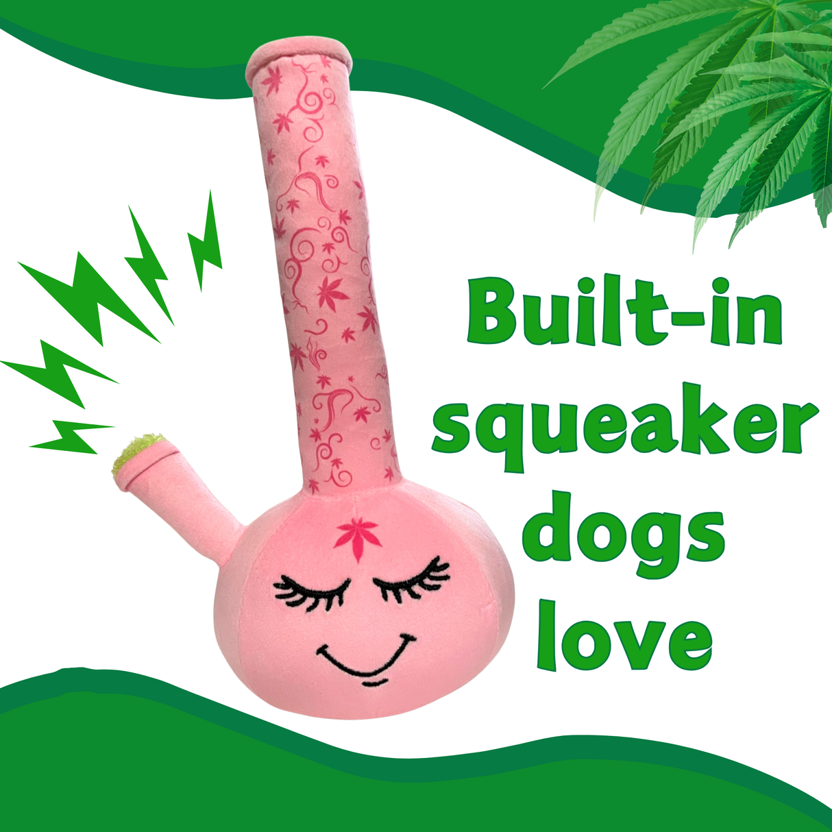 Harmony Bong - Parody Plush Squeaky Dog Toy - 10" For Pet PAW20