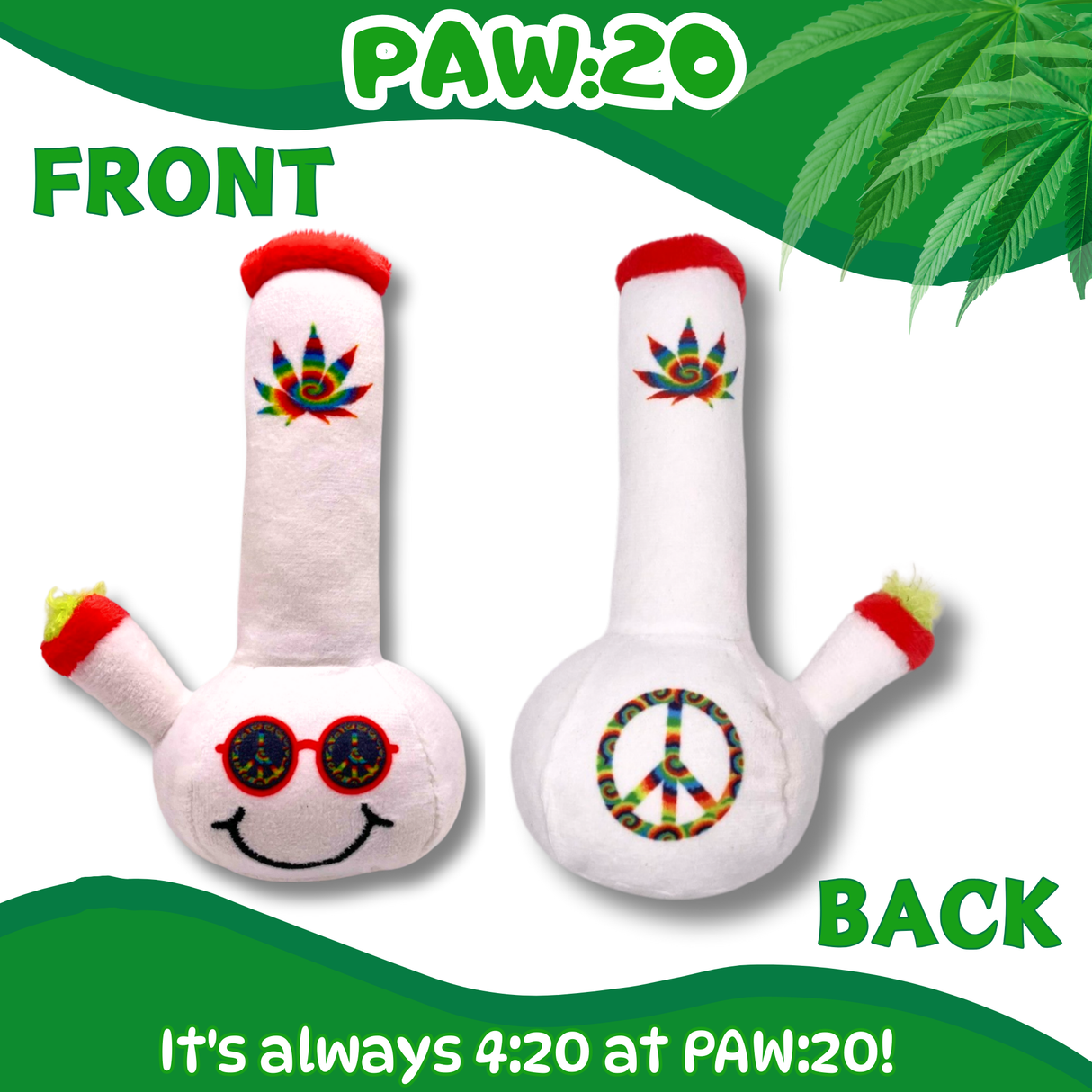 Lil' Billie Bong - Parody Plush Catnip Cat Toy - 5" For Pet PAW20