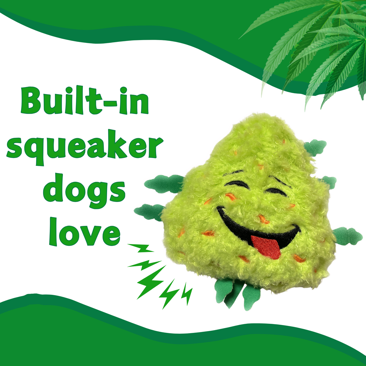 Bud the Weed Nug - Parody Plush Squeaky Dog Toy - 6" For Pet PAW20