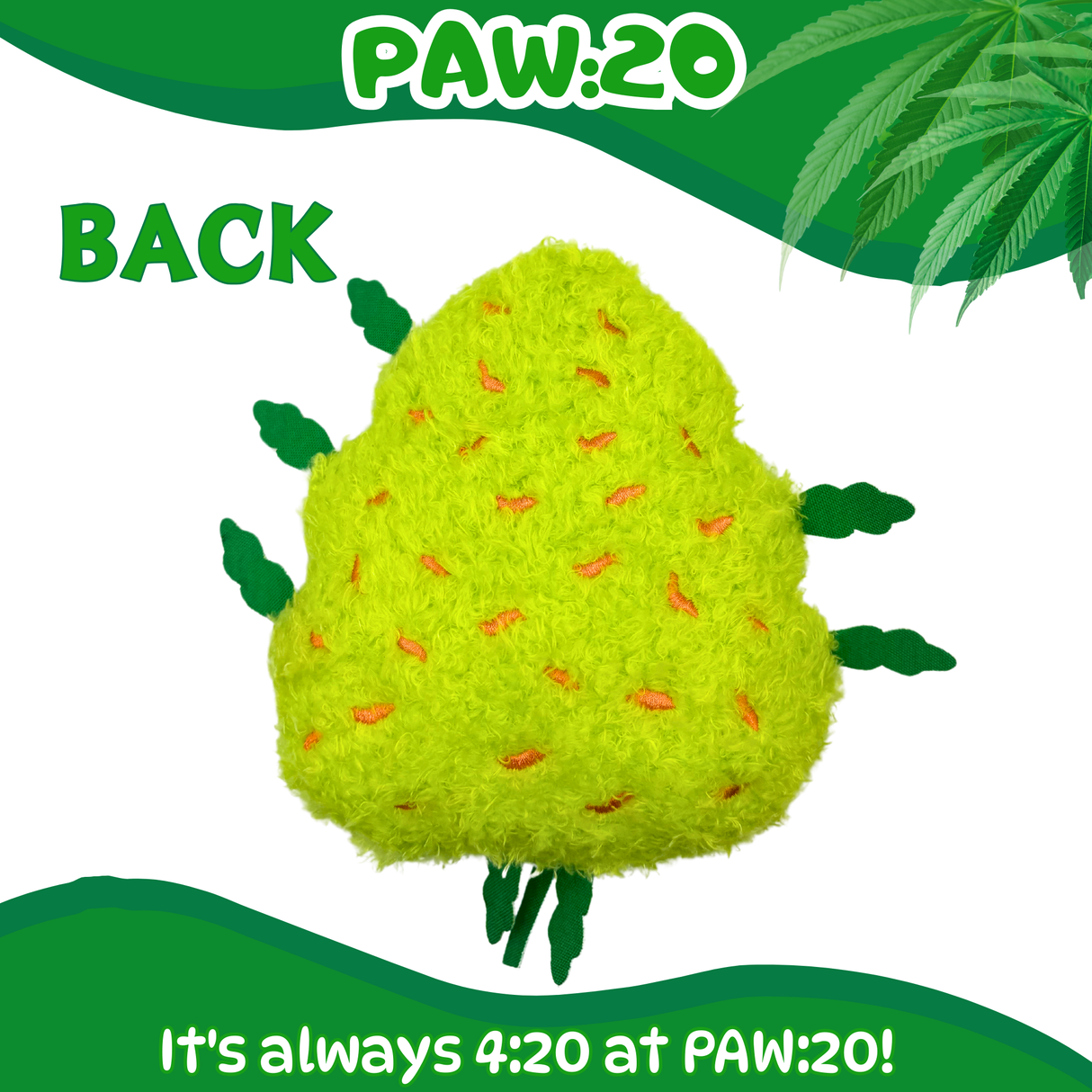 Bud the Weed Nug - Parody Plush Squeaky Dog Toy - 6" For Pet PAW20