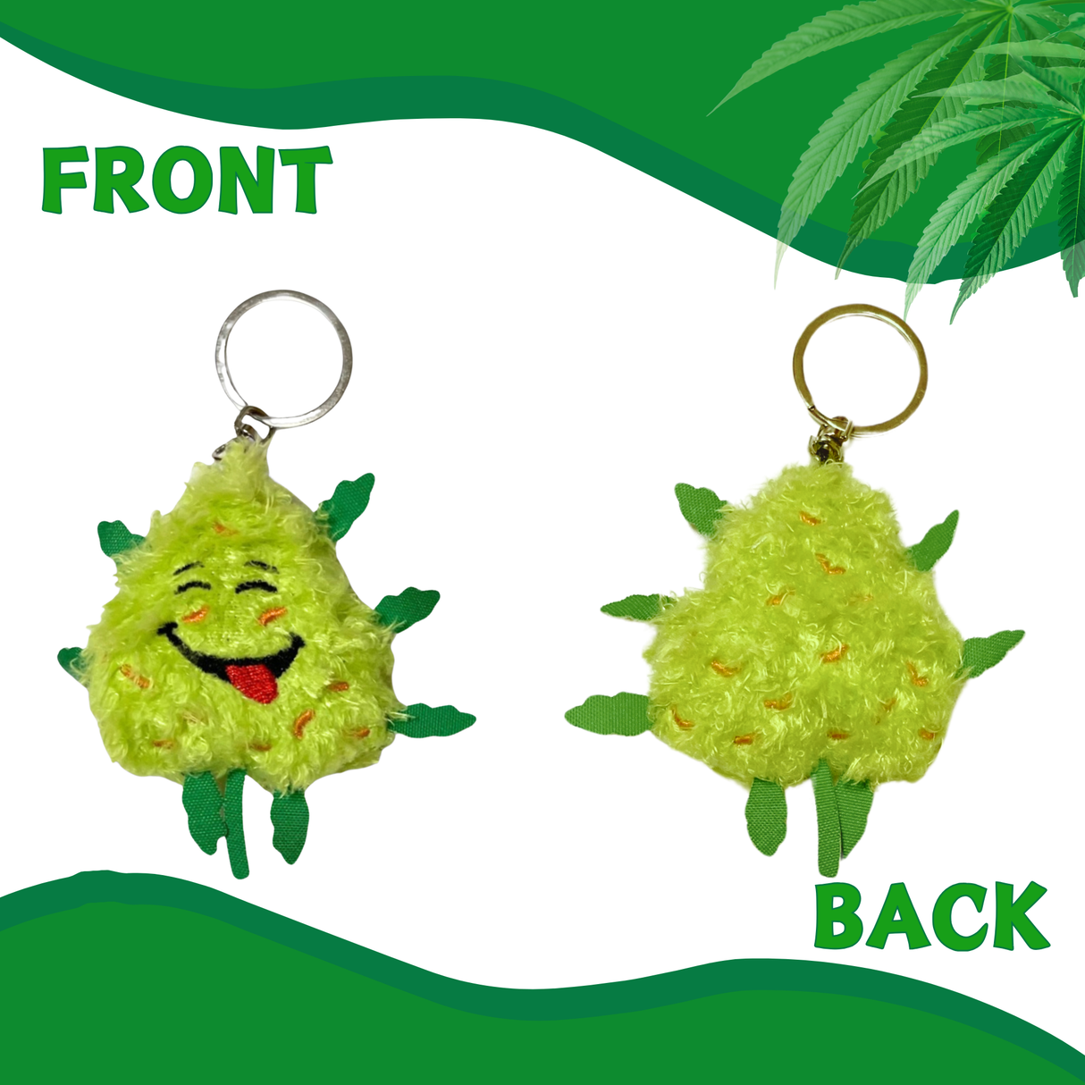 Bud the Weed Nug Keychain - Stuffed Parody Pot Nug - 2" Stationery · Accessory PAW20