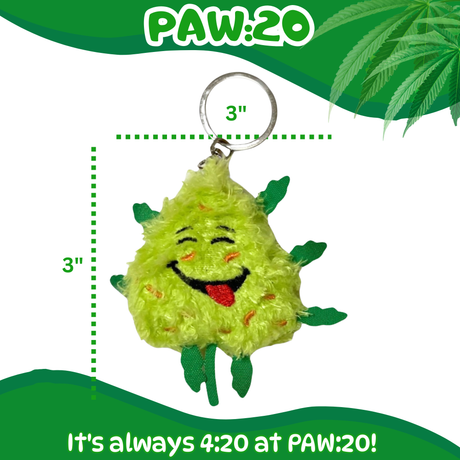 Bud the Weed Nug Keychain - Stuffed Parody Pot Nug - 2" Stationery · Accessory PAW20