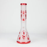 FOGGX | 14" Sandblasted Frosted Small Skull Beaker Glass Water Pipe – 7mm Thick [FT1649ATS] Glass Bong LEHIGH WHOLESALE