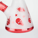 FOGGX | 14" Sandblasted Frosted Small Skull Beaker Glass Water Pipe – 7mm Thick [FT1649ATS] Glass Bong LEHIGH WHOLESALE