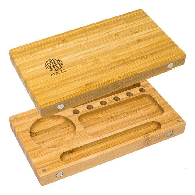 Maze | Back Tuck Bamboo 10X10 Rolling Tray Tray Maple Craft Inc