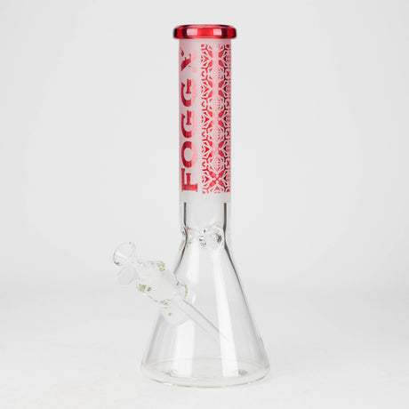 FOGGX | 14" Sandblasted Beaker Glass Water Pipe – 7mm Thick [FT292] Glass Bong LEHIGH WHOLESALE Red
