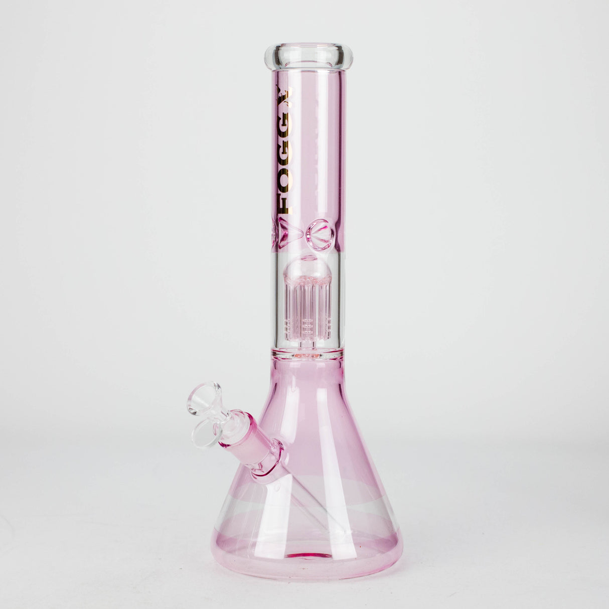FOGGX | 14" Colored Glass Water Pipe with Percolator [FTLL09] Glass Bong LEHIGH WHOLESALE Pink