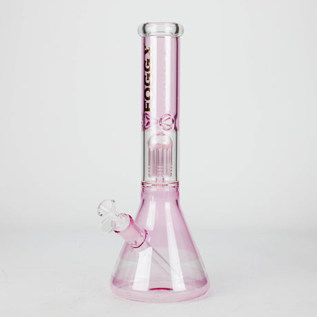 FOGGX | 14" Colored Glass Water Pipe with Percolator [FTLL09] Glass Bong LEHIGH WHOLESALE Pink