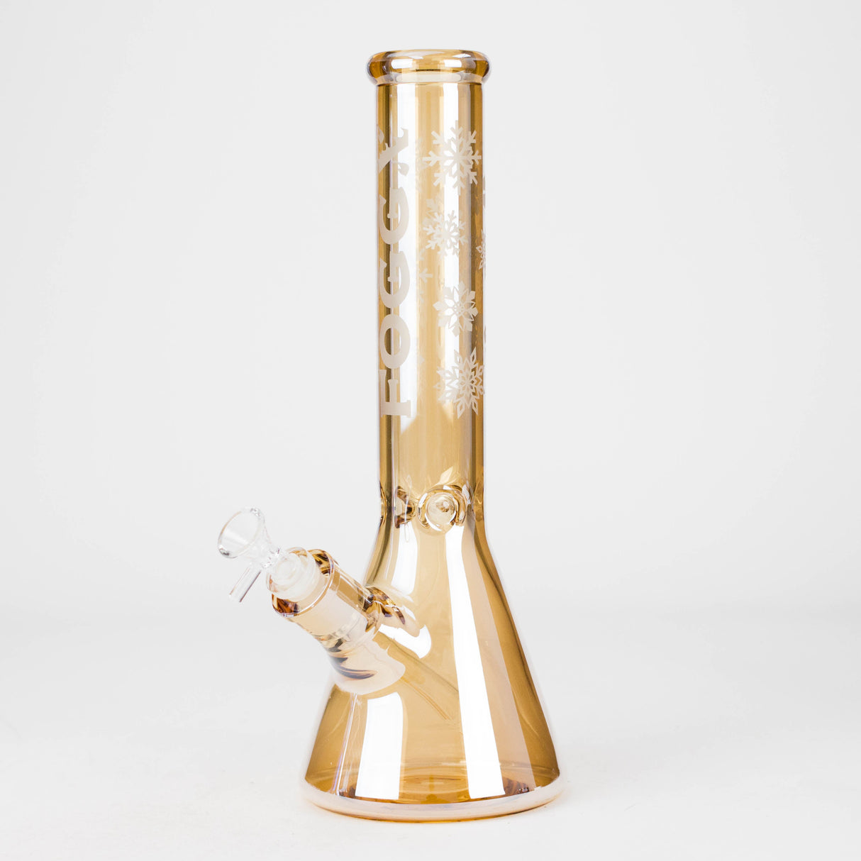 FOGGX | 14" Glass Water Pipe [FTLL01] – 7mm Glass Bong LEHIGH WHOLESALE Gold