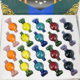 Glass Carb Cap Display – Assorted Colors (20 Count) Cap · Dabber · Insert · Clip · Nail Smoking Cat Distribution