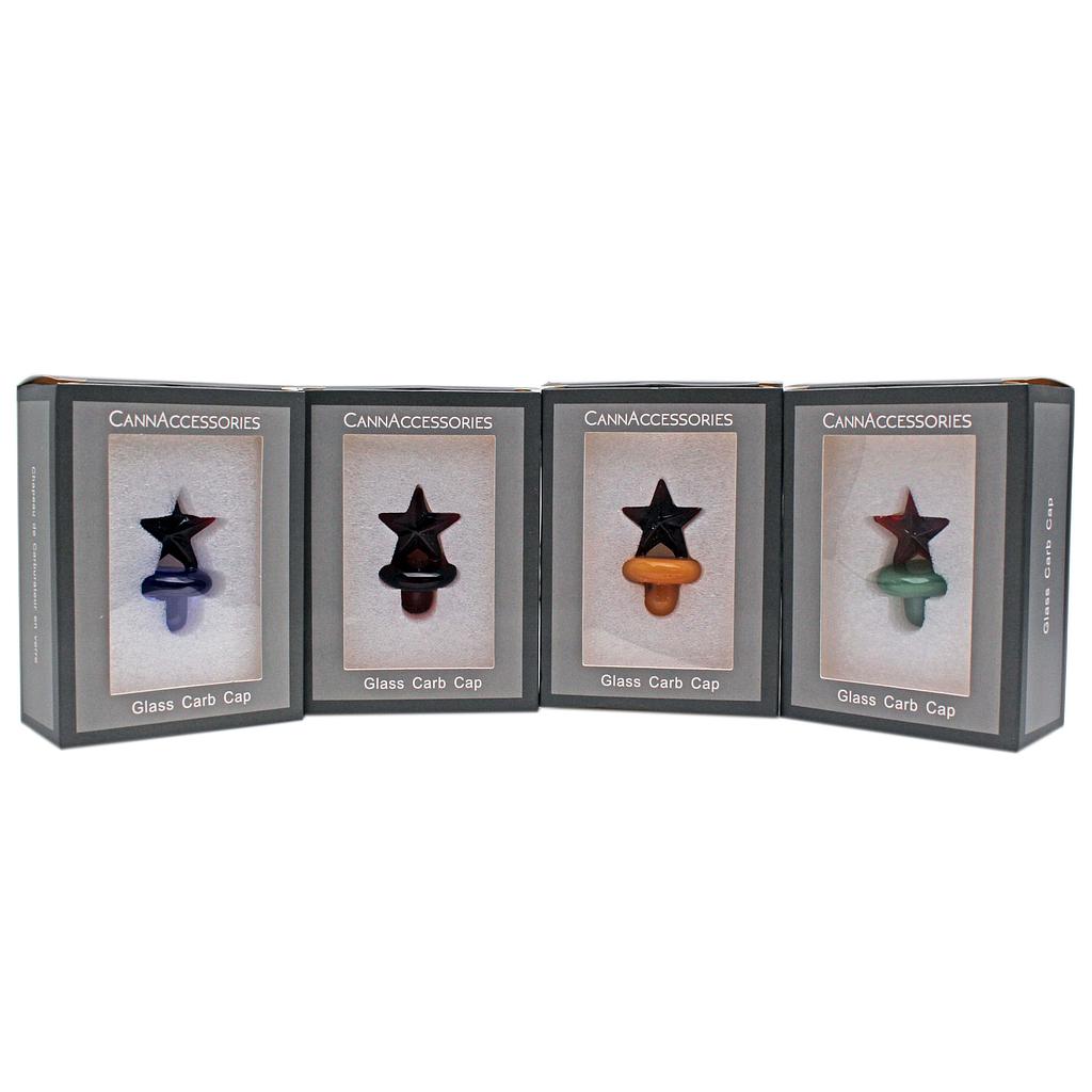 CannAccessories | Glass Star Carb Cap (Blue) Cap · Dabber · Insert · Clip · Nail Maq Distributors