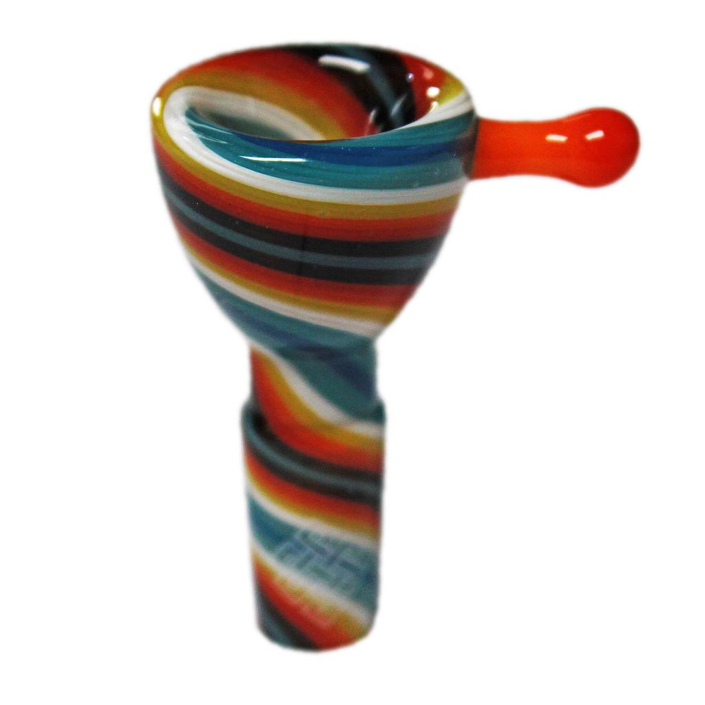 Karma | 14mm Reversal Ground Joint Glass Bowl (Rainbow) Bowl · Popper Maq Distributors