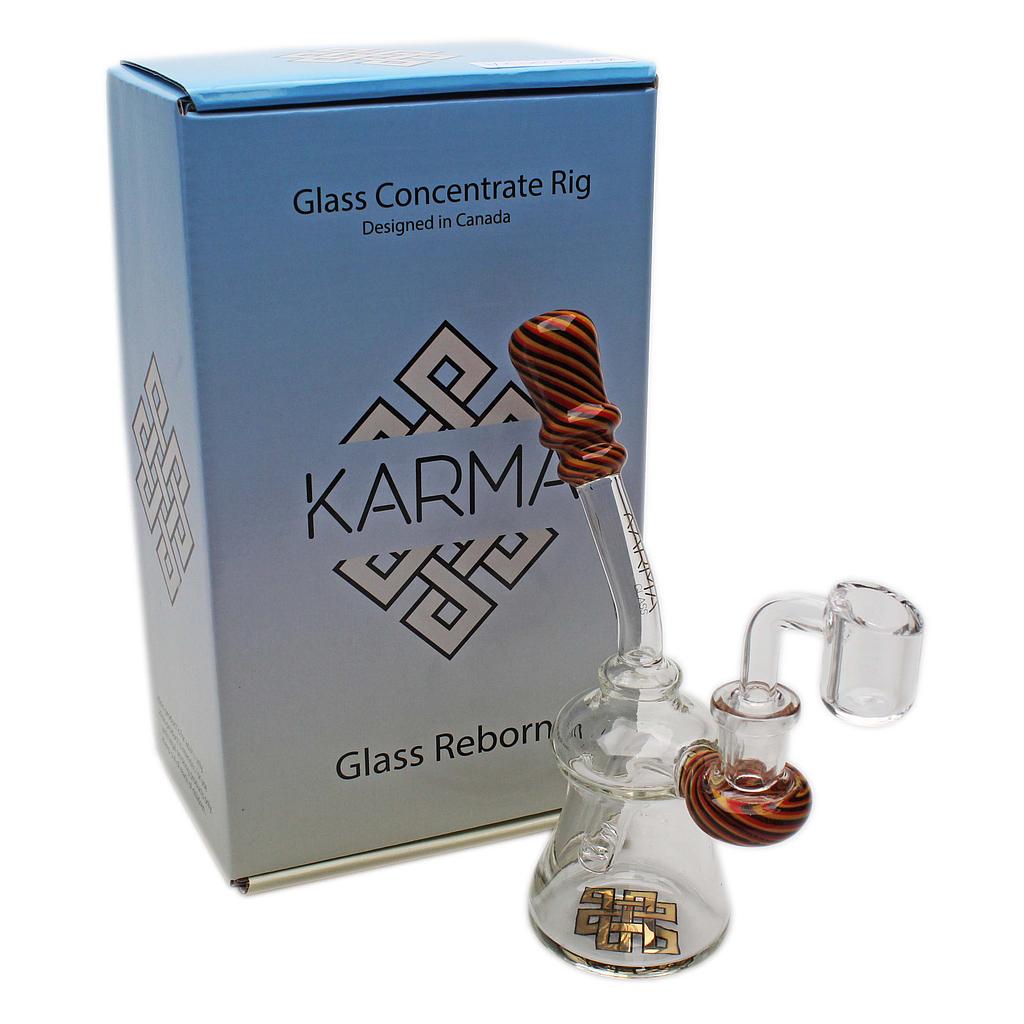 Karma | 6.5" Bent Neck Reversal With Banger Glass Rig (Dark Reversal) Glass Rig Maq Distributors