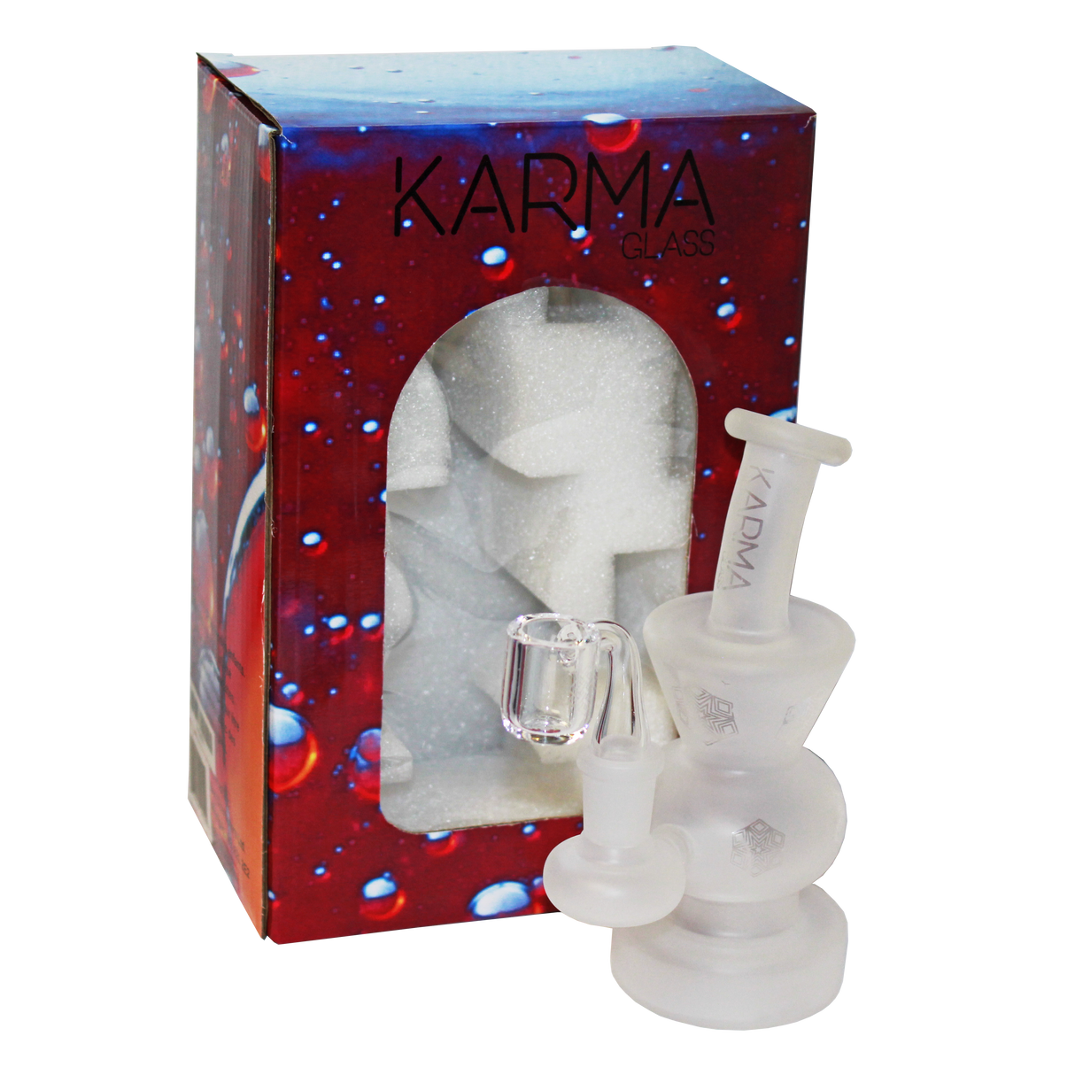 Karma | 6" Sandblasted Hourglass Glass Dab Rig Glass Rig Maq Distributors