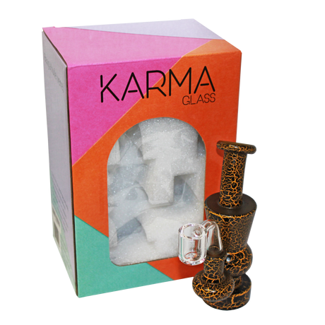 Karma | 6" Yellow Lightning Hourglass Glass Dab Rig Glass Rig Maq Distributors