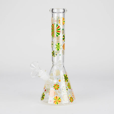 10" Glass Beaker Bong – Lollipops Design (Glow in the Dark) Glass Bong 777 Smoke Design2
