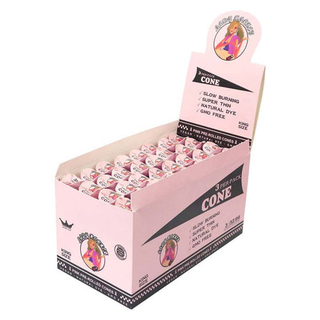 LADY HORNET | Pink King Size Pre-Rolled Cones – 3pcs/Pack, 32 Packs/Box Pre-rolled Cone (display Pack) Super Supplys Inc