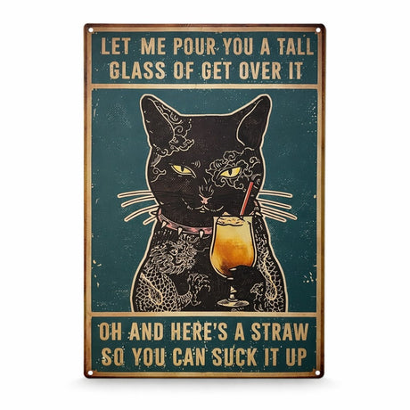 Funny Cat Vintage Metal Posters – 29 × 20 cm (Assorted Designs) Flag · Sign · Deco Super Supplys Inc Design 4
