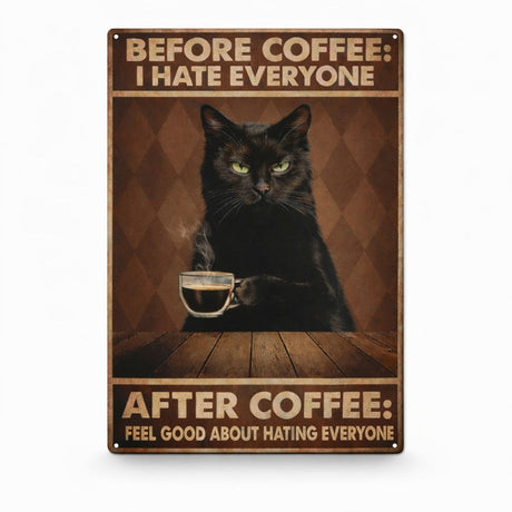 Funny Cat Vintage Metal Posters – 29 × 20 cm (Assorted Designs) Flag · Sign · Deco Super Supplys Inc Design 1