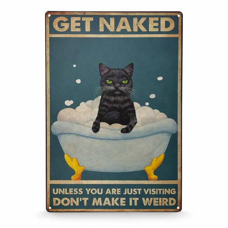 Funny Cat Vintage Metal Posters – 29 × 20 cm (Assorted Designs) Flag · Sign · Deco Super Supplys Inc Design 5