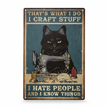 Funny Cat Vintage Metal Posters – 29 × 20 cm (Assorted Designs) Flag · Sign · Deco Super Supplys Inc Design 3