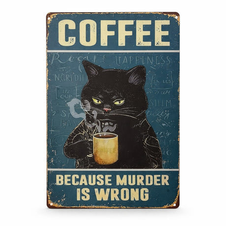 Funny Cat Vintage Metal Posters – 29 × 20 cm (Assorted Designs) Flag · Sign · Deco Super Supplys Inc Design 2