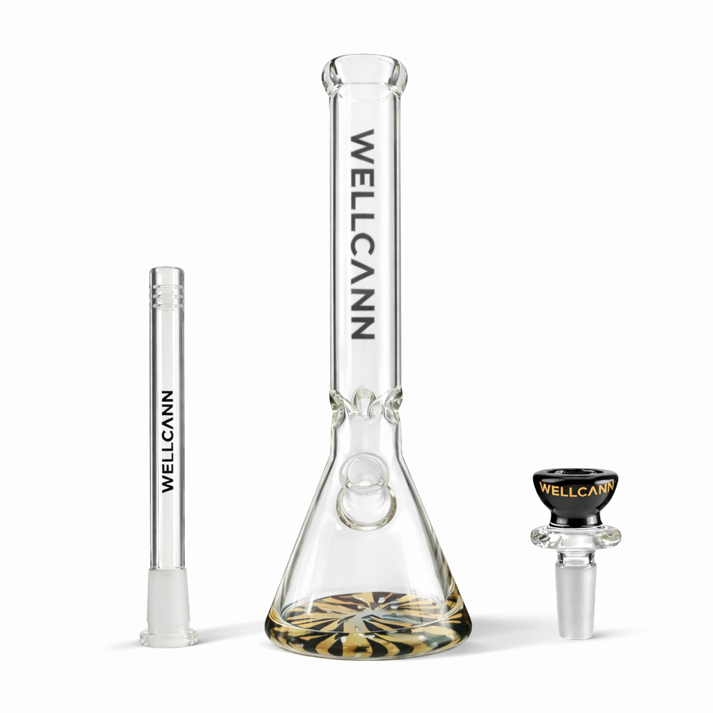 WELLCANN | 15" Heavy Duty Thick Base Beaker Black Glass Bong Super Supplys Inc