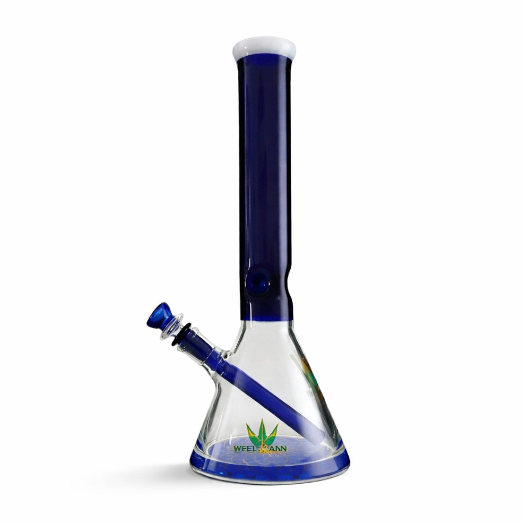 WELLCANN | 15" Thickened Base Geometric Beaker Glass Bong Glass Bong Super Supplys Inc