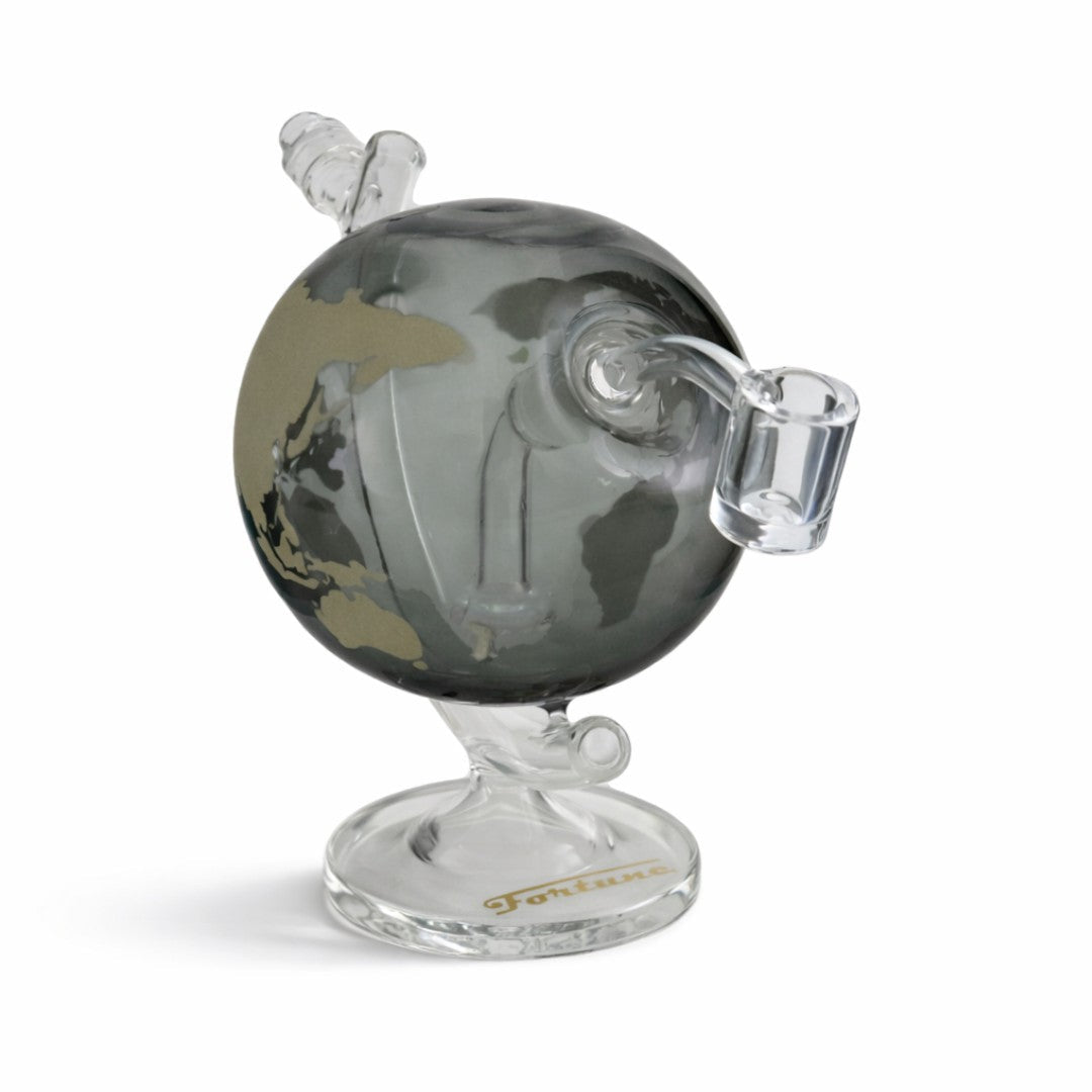 Fortune | 7.5" Globe World Map Glass Bong – 14mm Joint Glass Bong Fortune Ash Gray