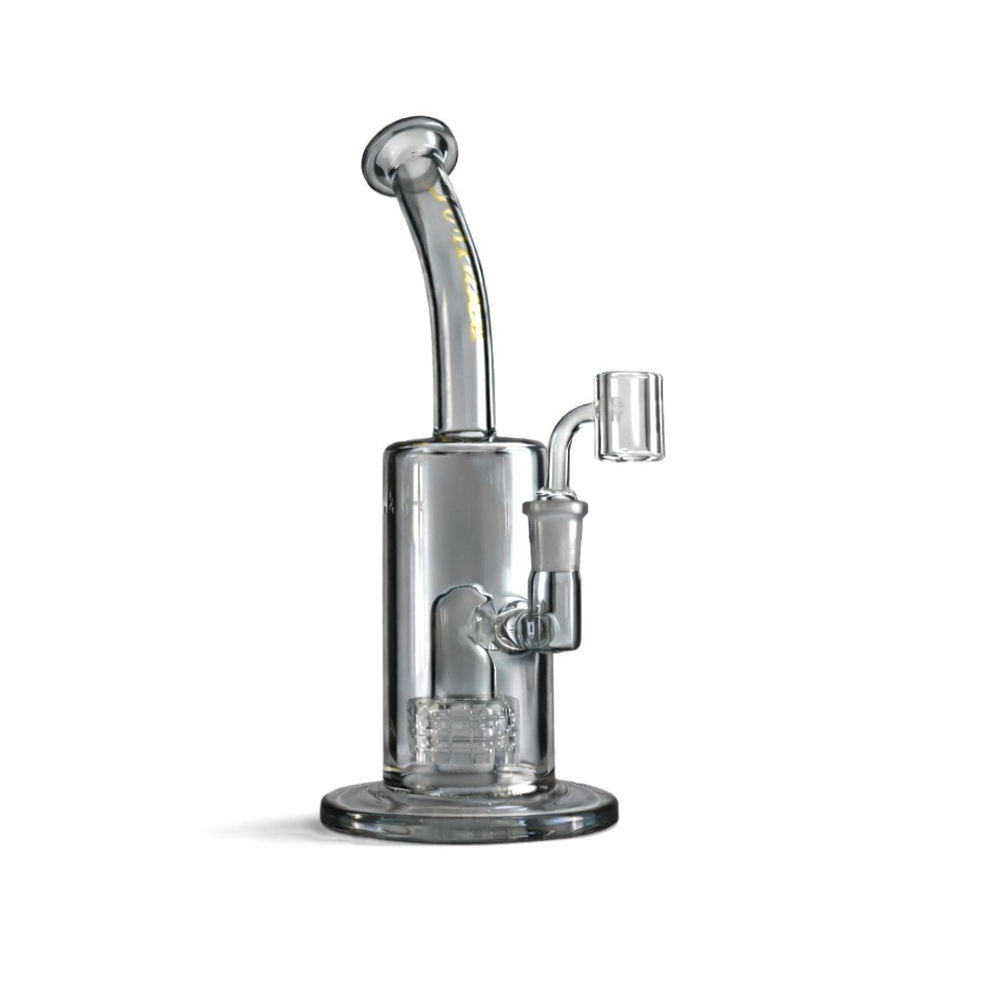 Fortune | 10" Matrix Perc Glass Dab Rig Glass Bong Fortune Ash Gray